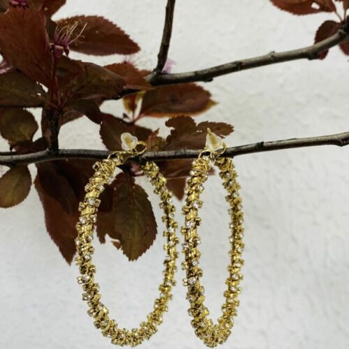 Boucle d'oreilles strass dorées
