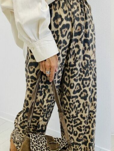 Pantalon THEA fluide lurex léopard