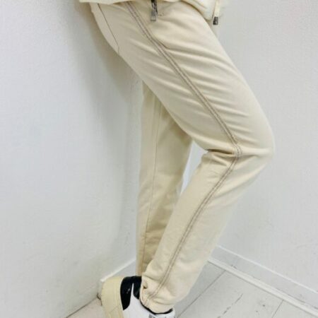 Jogging NAIF blanc cassé bande coté