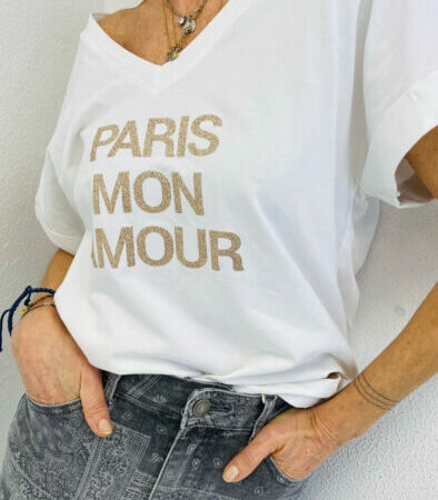 Tee-shirt blanc PARIS MON AMOUR