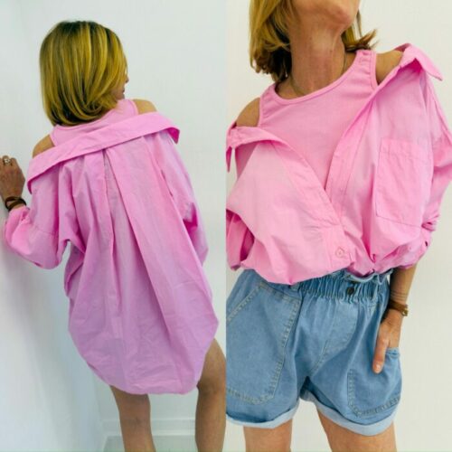 Chemise et son débardeur rose