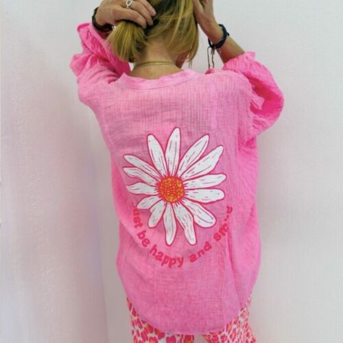 Chemise MARGUERITE rose fluo