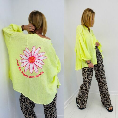 Chemise MARGUERITE jaune fluo