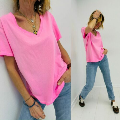 Tee-shirt rose fluo