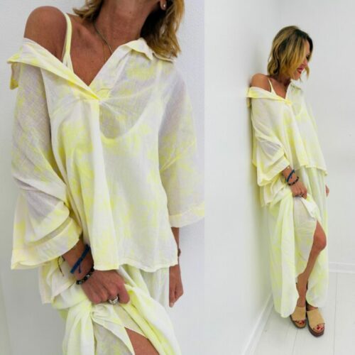 Blouse TINA col v jaune