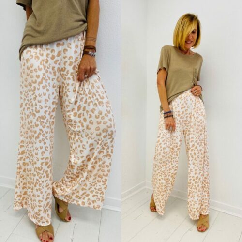 Pantalon FAUVE matière maillot de bain imprimé 