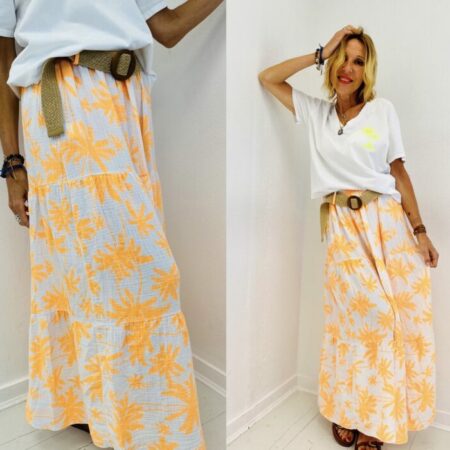 Jupe PALMIER orange fluo