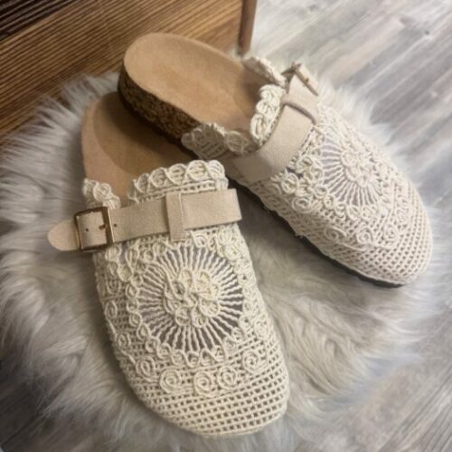 Mules CROCHET beige