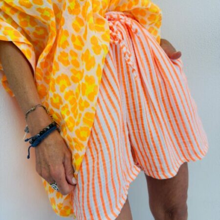 Short rayé orange