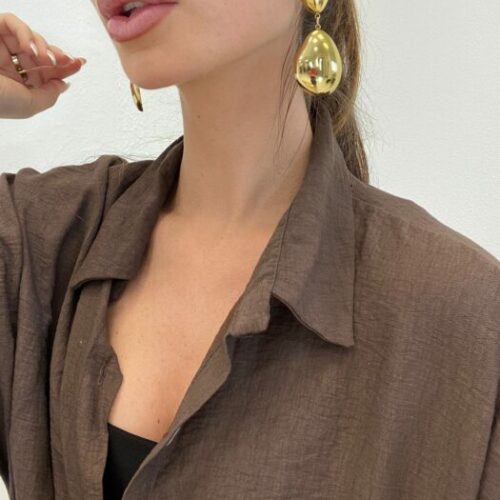 Boucles d'oreilles gouttes dorés