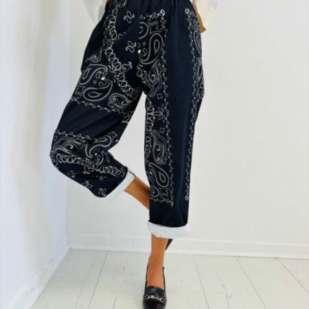 Pantalon imprimé CACHEMIRE noir