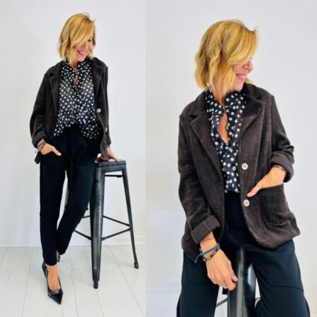 Veste LOUISA velours chocolat