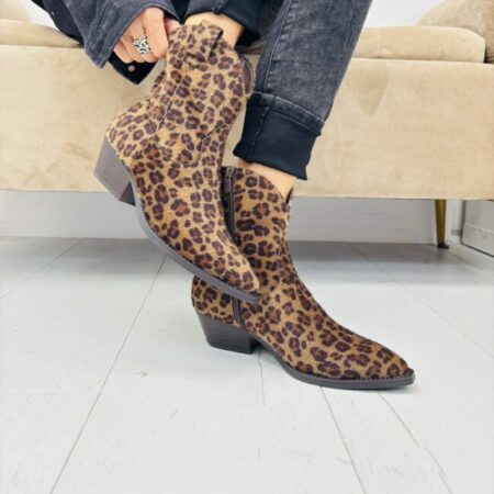 Boots BOSTON tiags fourrure léopard