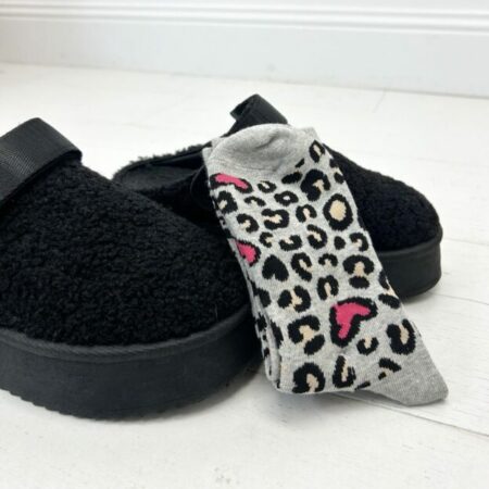 Chaussettes léopard coeur