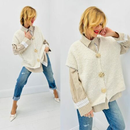 Gilet TINA boutons dorés bijoux