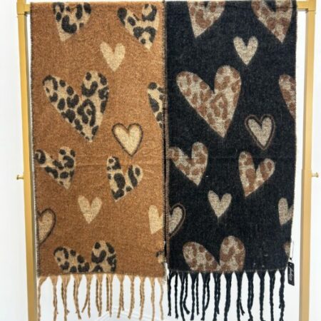 Echarpe coeur léopard