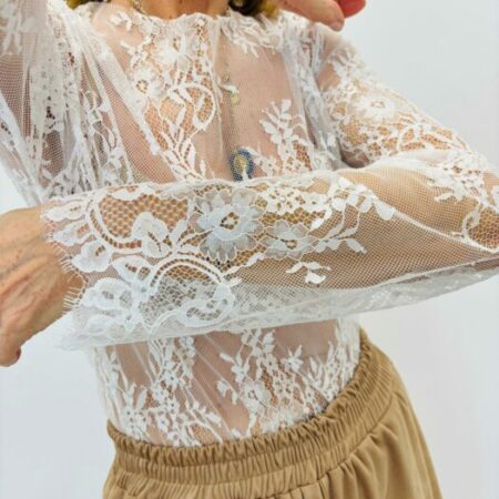 Top MADONE transparent dentelle