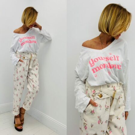 Tee-shirt blanc YOURSELF MORE LOVE