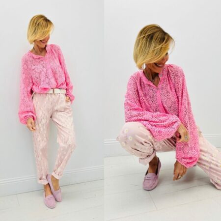 Chemise dentelle rose