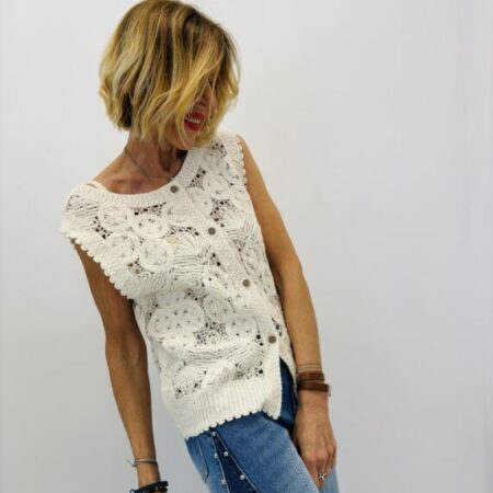 Gilet MARY crochet sans manches