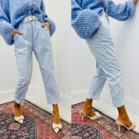Pantalon GAETAN rayé bleu