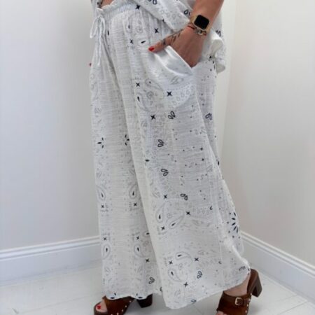 Pantalon BANDANA blanc