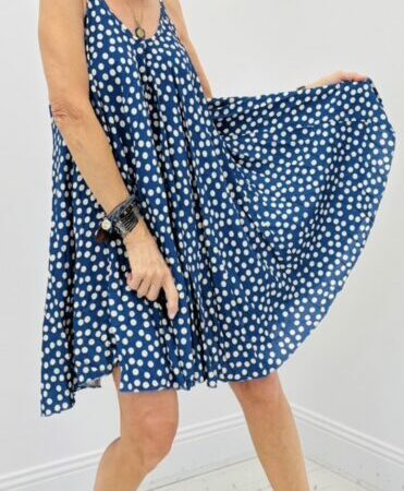Robe THEA bleu à pois