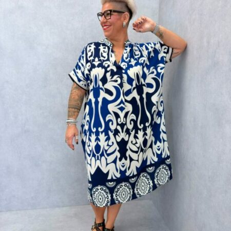 Robe MAYA imprimé marine